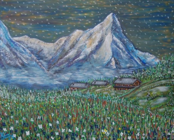 Oil Painting > First Flurry - Click Image to Close